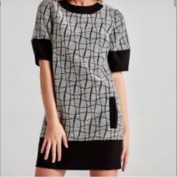 NEW Banana Republic Black and White Shift Dress 2 - Picture 2 of 6